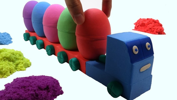 Learn Colors Kinetic Sand Cars Surprise Egg Surprise Toys For Kids - DIY How To Make For Children