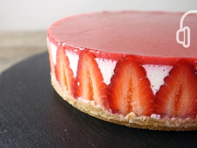 No-Bake Strawberry Cheese cake | ASMR Cooking sounds