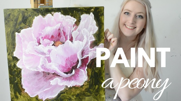 PAINTING TUTORIAL Acrylic Peony Flower Techniques | Katie Jobling Art