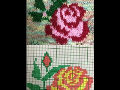 Rose design in baby top with graph in hindi (गुलाब के फूल का डिजाईन बेबी टॉप पर ग्राफ के साथ)