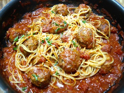 Spicy Spaghetti and Meatballs - Cooked by Julie episode 259