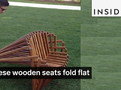 These wooden seats were inspired by spiders