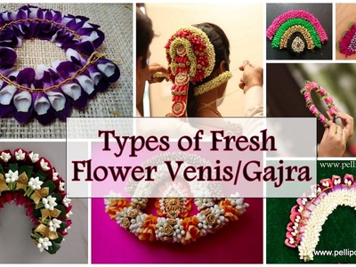 Types of Venis.Gajra for Indian Bride