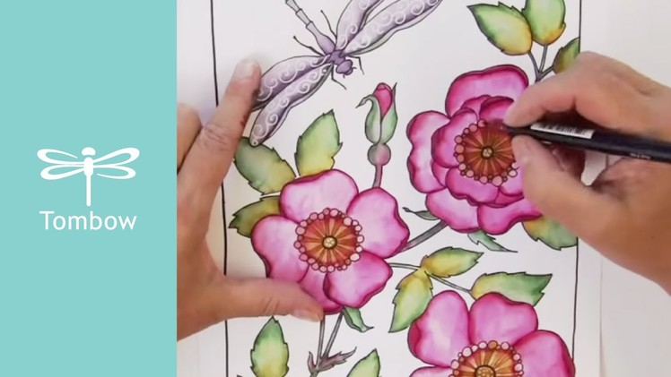 Watercolor with Markers | Using Tombow Dual Brush Pens to Color