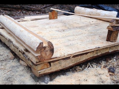 10' x 8' Log Cabin Episode 6 - Floorboards (Part 4). Wall Construction (Part 1)