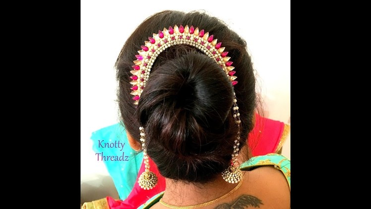 Bahubali Inspired Hair Accessory | Easy Tutorial  | Bridal Hair Accessory | www.knottythreadz.com !!