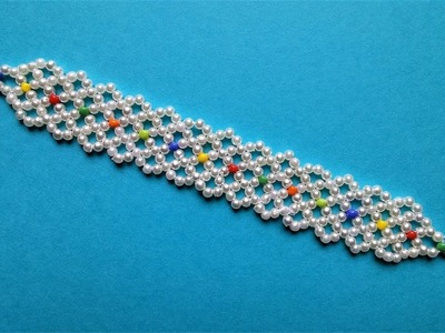 Beaded lace bracelet pattern.  color your own style