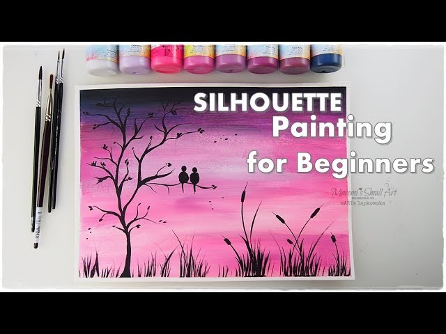 BEGINNERS Silhouette Painting Technique ♡ Basic Easy Step by Step ♡ Maremi's Small Art ♡