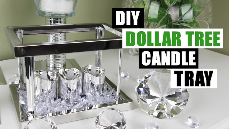 DIY DOLLAR TREE GLAM CANDLE TRAY Dollar Store DIY Candle Holder Bling Display DIY Glam Room Decor