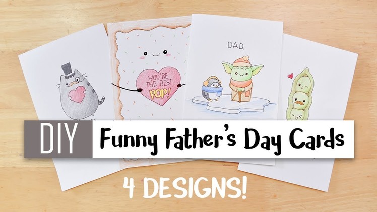 DIY Funny Father’s Day Cards Easy – 4 Cute Puns. Card Ideas For Dad !