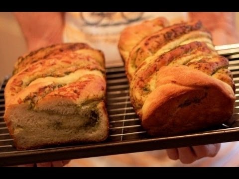 How To Bake Bread - Pesto Parmesan Bread Recipe w. Mama Buck