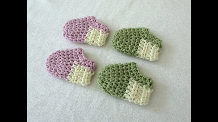 How to crochet basic baby shoes. booties for beginners