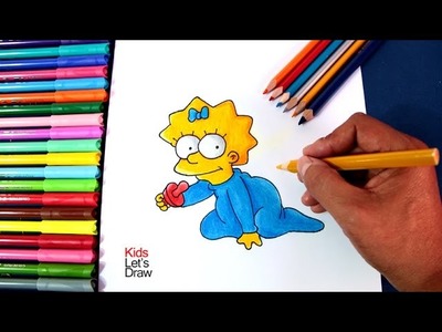 How to draw MAGGIE SIMPSON | Cómo dibujar a la bebé Maggie de Los Simpsons