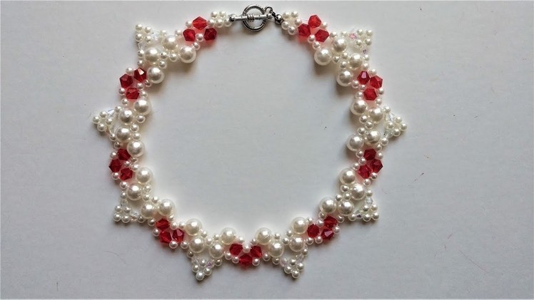 How to make an elegant necklace. Beading tutorial.
