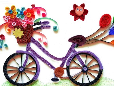 How To Make Quilling Bicycle with Flowers | Paper Quilling Art