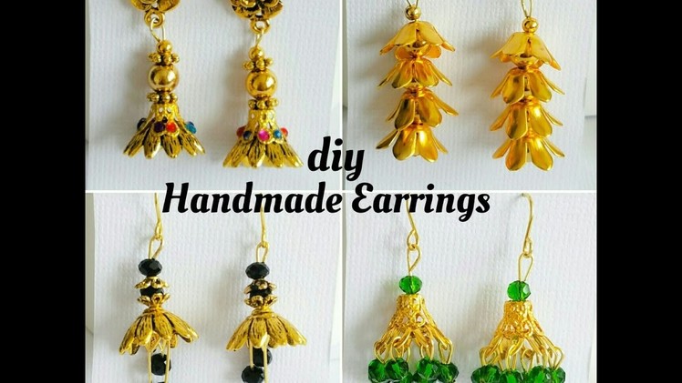 How To Make Simple Earrings With Bead Caps|Making easy earrings at home