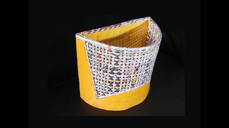 How To Make  Wall Basket With Newspaper and Cardboard | Best Out Of Waste | Newspaper Craft | DIY