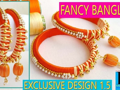 Making of designer fancy silk thread bangles | orange bangles Exclusive model at home