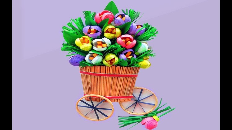 Paper Quilling Flower Basket | Paper Quilling Art
