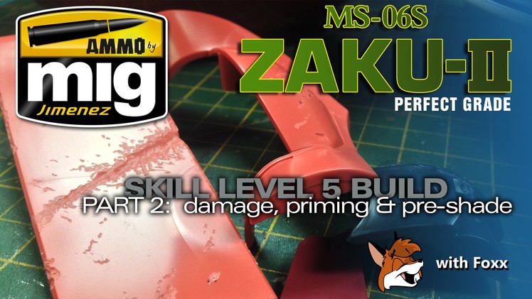 PG Zaku II Ammo of Mig Build Part 2 -  Battle Damage & Priming