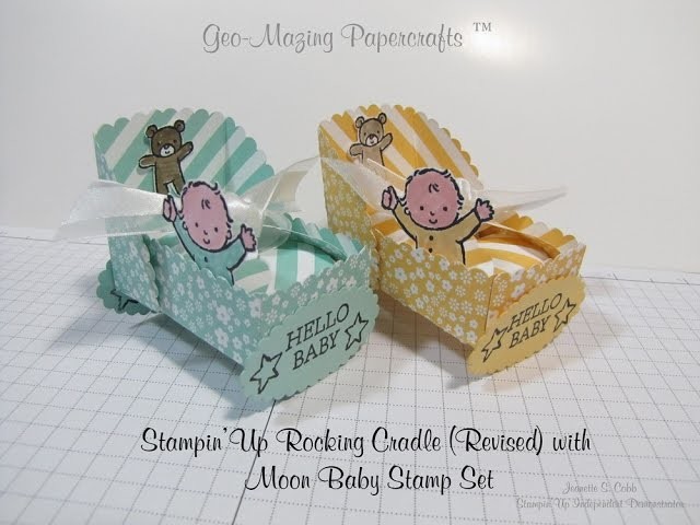 Stampin'Up Rocking Baby Cradle Revised with Moon Baby Stamp Set