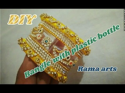 Stone bangle with plastic bottle - making with silk thread and plastic bottle | jewellery tutorials