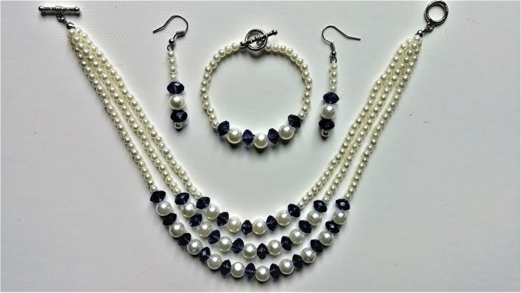 String beads and make a beautiful jewelry set in less than 15 mins.