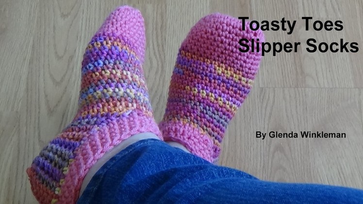 Toasty Toes Slipper Socks (Easy) Free Pattern at end of video