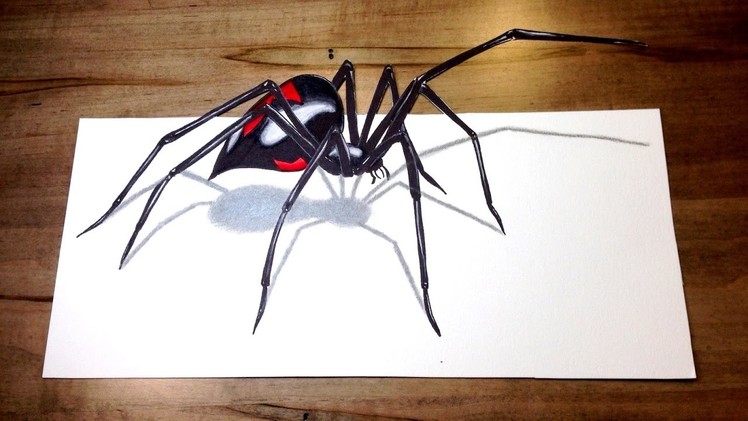 WILL IT BITE?! - Black Widow Challenge 3D Spider Drawing Trick Art