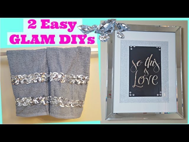 2 DIYs w. DOLLAR TREE Items | GLAM HOME DECOR | Hand Towels & Reframed Picture Bath DIYs