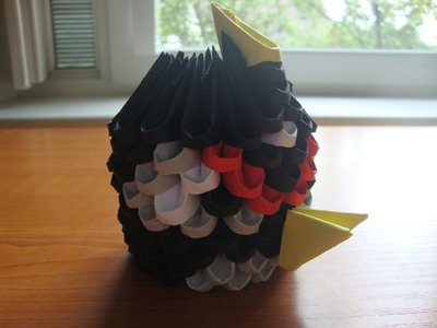 3D origami mini black bird