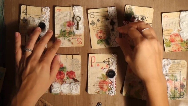 Altered Playing Cards Process.Making journaling cards