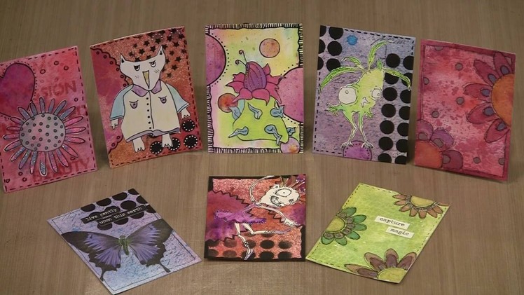 Creating ATCs with That's Crafty Dinky Stencils by Joggles.com