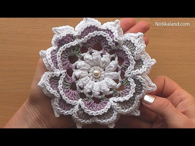 Crochet Flower Tutorial #5  VERY EASY