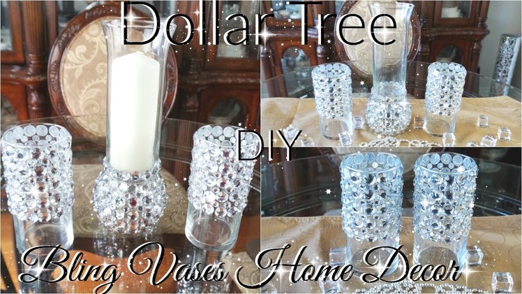 DIY DOLLAR TREE BLING VASES AND CANDLE HOLDER DECOR PETALISBLESS ????