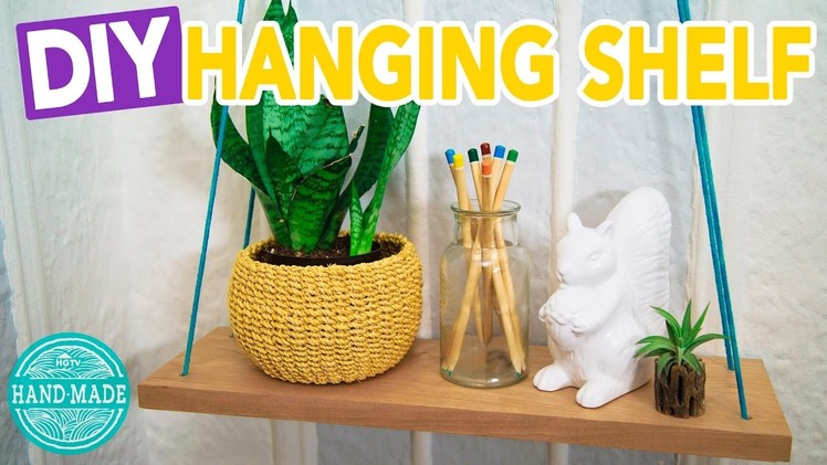 DIY Hanging Rope Shelf- HGTV Handmade