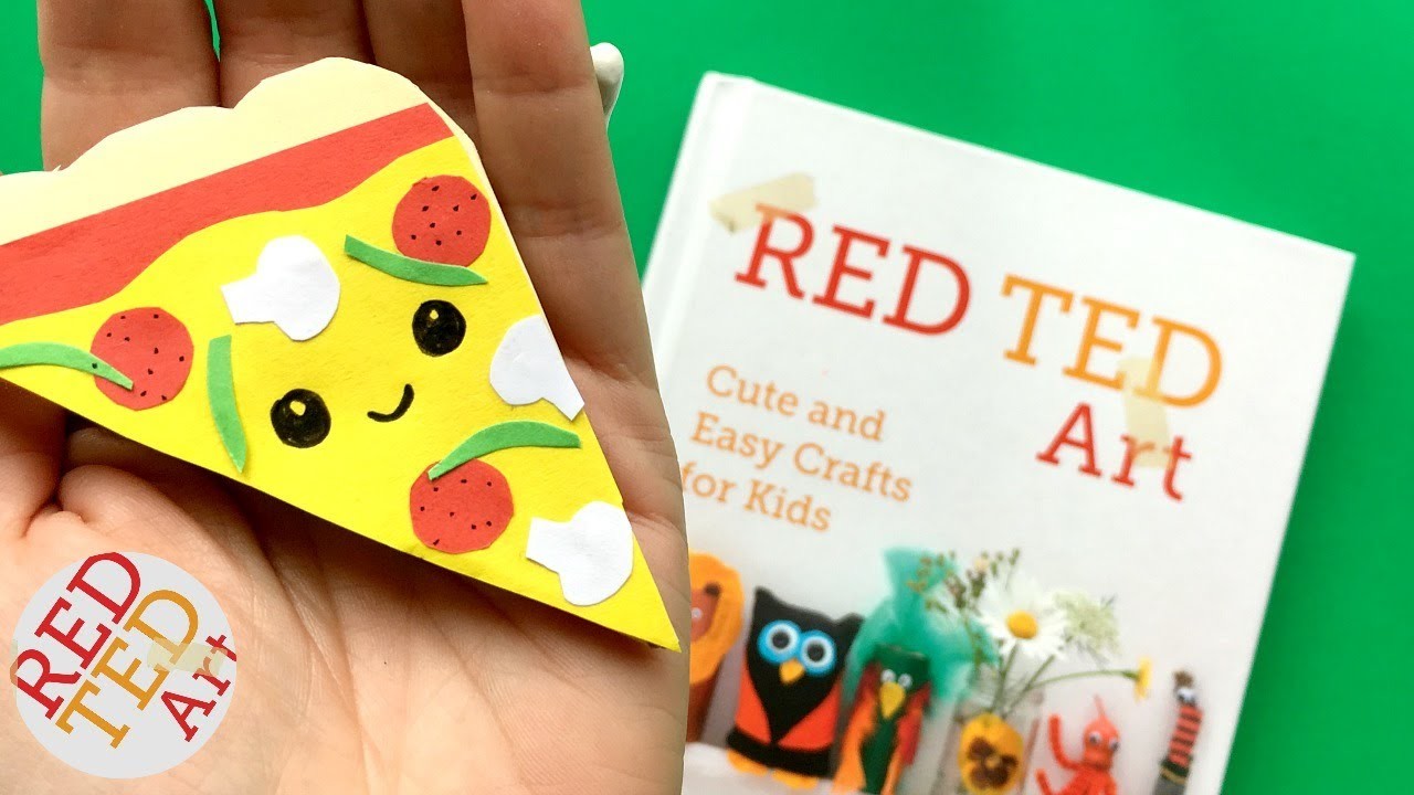 Easy Pizza Bookmark Corner DIY - Kawaii Bookmark DIYs - Paper Crafts
