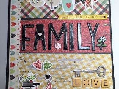 "FAMILY" Folio Style Mini Album -- scrapbooking mini album