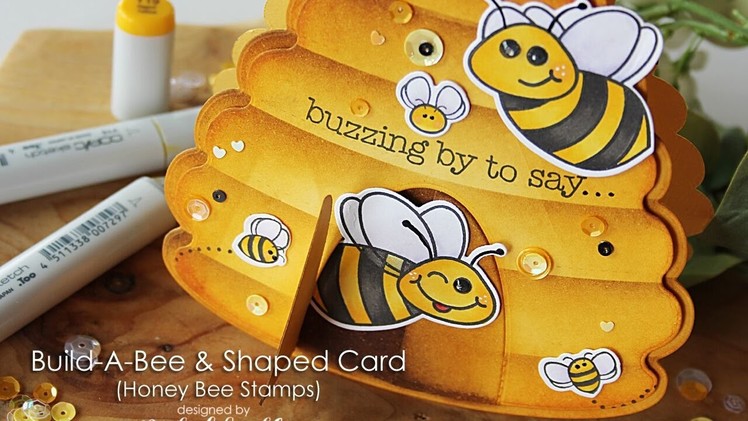 Honey Bee Stamps | Hive Shaped Bees Card