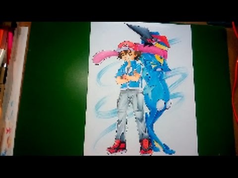 How to draw Pokemon : Speed Drawing Ash and Greninja.(Fan-Art)