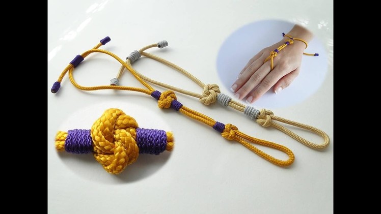 How to Make a Wrist to Ring Bracelet-Indian Bridal Haath Phool Bracelet-Paracord-Mandala Knot