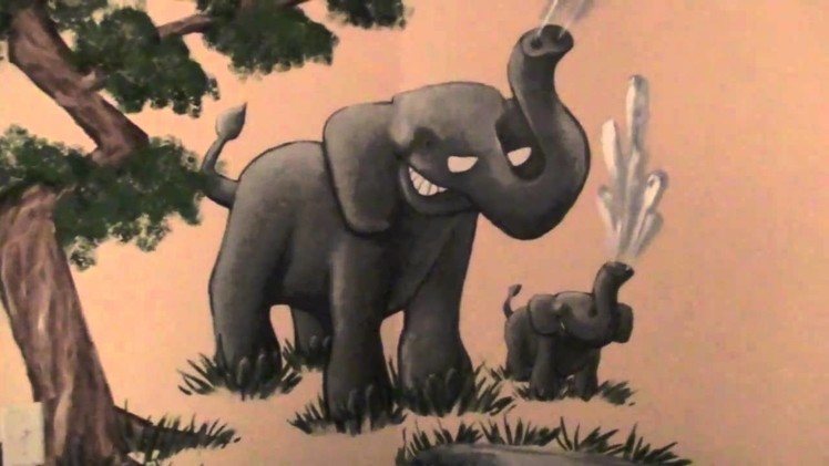 Jungle Animal Mural in Baby's Nursery