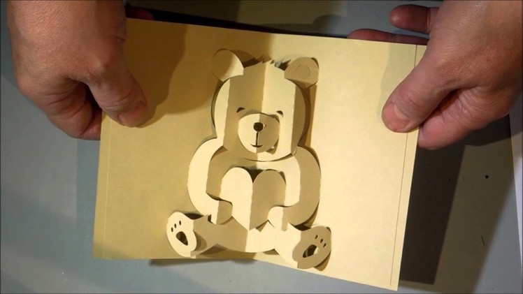 Kirigami bear pop up card