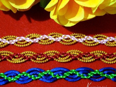 Kumimari 46: Laced Obijime (Waved Kumihimo Bracelet)