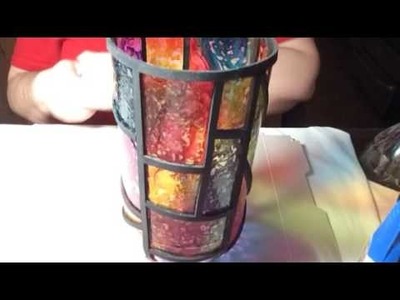 Lampara falso vitral - hecha de botella plastica reciclada  - Video # 25