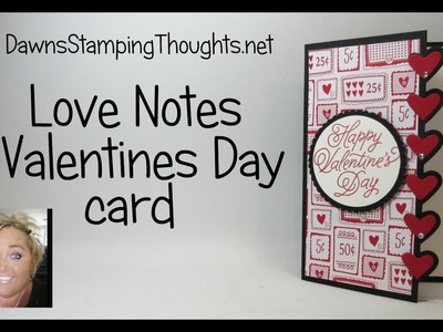Love Notes Valentines day card featuring Stampin'Up! products