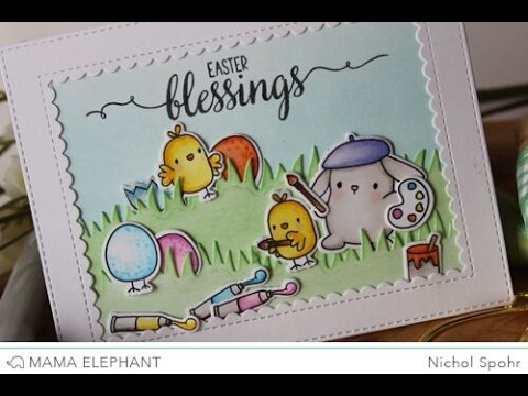 Mama Elephant Lil Painters Easter Pop Up Card