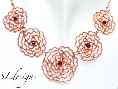 Rose wirework necklace