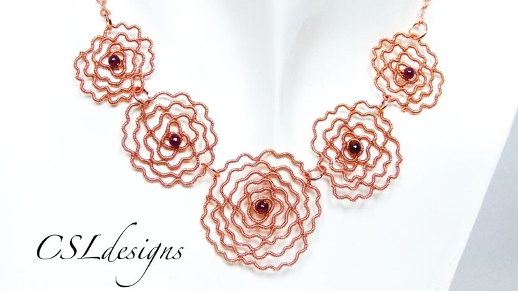 Rose wirework necklace