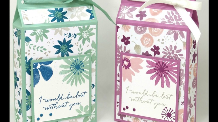 Tall Wide Box using Stampin' Up! Blooms & Bliss